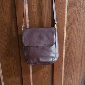 Etienne Aigner Burgundy Leather Shoulder Bag with Adjustable Strap